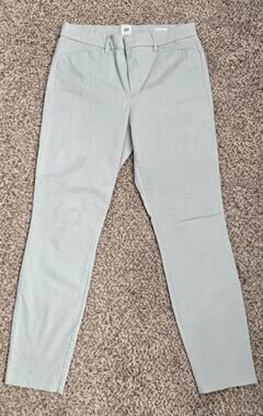 GAP Signature Skinny Ankle Chino Pants Light Gray Stretch Work Khakis Size 6
